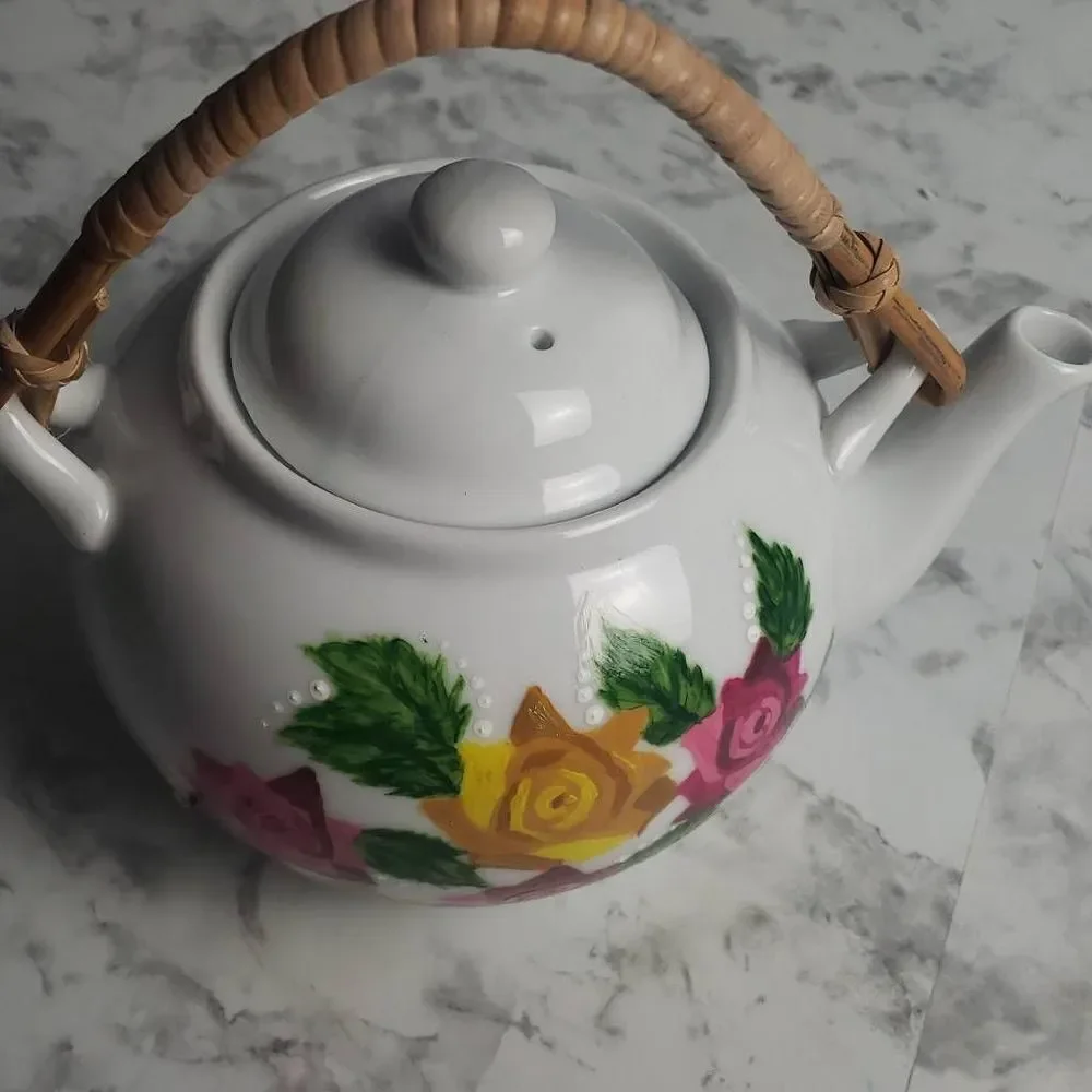 Pink and Yellow Floral Tea‎ Set by Pier One Imports